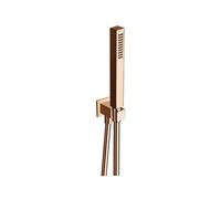 Ensemble Applique Prise D'Eau Douchette Flexible Carre Or Rose Brosse Robinetterie HYDROTHERAPIE - CRISTINA ONDYNA PD44334P