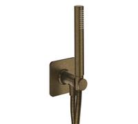 Ensemble applique prise d'eau douchette flexible ronde Vieux Bronze Mat - CRISTINA ONDYNA FA47593