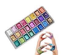 Ensemble aquarelle de couleur - 4.88x2.52x0,24 pouces portable, kit de palette de peinture, ensemble d'art aquarelle avec des pigments vibrants | Matériel de peinture pour les étudiants professionnels