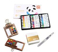 Ensemble aquarelle de poche - Kit aquarelle de voyage portable | Ensemble de couleurs multicolores pour artistes, ensemble de matériaux artistiques pour peinture extérieure Ensemble de noyaux