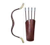 Ensemble arc et flèches for, arc mongol classique avec 4 flèches à ventouse, carquois et ceinture, jeu de tir à l'arc sécurisé for garçons, jeu de rôle en extérieur et en intérieur(A)
