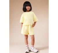Ensemble assorti de haut et short avec imprimé graphique amusant, vibes Aloha pour filles 6Y,7Y,4Y,5YLettresPolyester