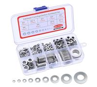 Ensemble assorti de rondelles en acier inoxydable avec 9 tailles - 684 pièces, rondelles plates et rondelles de sécurité