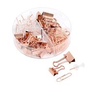 Ensemble assorti de trombones et de punaises, 72 pièces, pour le bureau | Ensemble de pinces à reliure en métal, trombones et pinces à reliure pour employés de bureau, finances et comptabilité