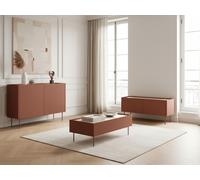 Ensemble ATLAS avec buffet 120 cm + meuble TV 120 cm + table basse 120 cm rouge BOBOCHIC Rouge
