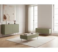 Ensemble ATLAS avec buffet 120 cm + meuble TV 120 cm + table basse 120 cm vert BOBOCHIC Vert