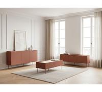 Ensemble ATLAS avec buffet 170 cm + meuble TV 170 cm + table basse 120 cm rouge BOBOCHIC Rouge