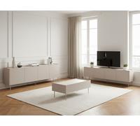 Ensemble ATLAS avec buffet 220 cm + meuble TV 220 cm + table basse 120 cm beige BOBOCHIC Beige