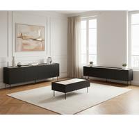 Ensemble ATLAS avec buffet 220 cm + meuble TV 220 cm + table basse 120 cm noir BOBOCHIC Noir