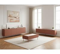 Ensemble ATLAS avec buffet 220 cm + meuble TV 220 cm + table basse 120 cm rouge BOBOCHIC Rouge