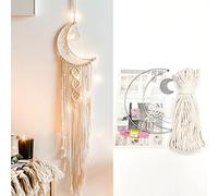 Ensemble attrape-rêves en macramé, fil de coton pour bricolage, artisanat, décoration murale, cintre de plantes, attrape-rêves, lune