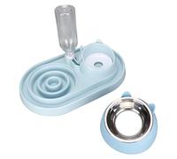 Ensemble Automatique d'eau et de Nourriture pour Chat |Double Bol en Acier Inoxydable à Alimentation Lente |Biberon remplaçable pour Chiot/Chaton/Lapin |Mangeoire Non irritante