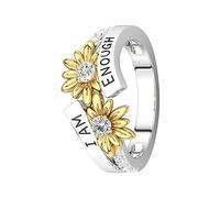 Ensemble avec bague bicolore E-NOUGH pour vous AM English Fashion Good I Bagues Anime assorties, 11, Métal, Aucune pierre précieuse