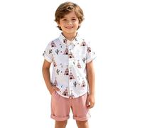 Ensemble avec motif désert de dessin animé pour les activités de plein air dans un style décontracté de vacances - Haut avec imprimé et pantalon assorti idéal pour la vie quotidienne et les loisirs
