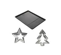 Ensemble avec plaque à pâtisserie extensible et 10 emporte-pièces Zenker