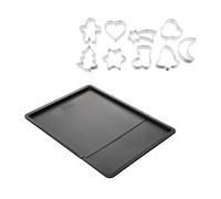 Ensemble avec plaque à pâtisserie extensible et 9 emporte-pièces sur cintre Zenker ref 9987650 Inox,Noir G