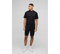 Ensemble avec t-shirt et short homme - noir - M, noir
