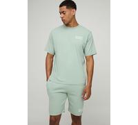 Ensemble avec t-shirt et short homme - vert - S, vert