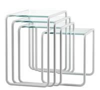 Ensemble B 9 Outdoor Tables d'appoint toutes saisons Thonet Blanc - Verre transparent - THONET B9 ALL