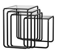 Ensemble B 9 Outdoor Tables d'appoint toutes saisons Thonet Noir profond - verre fumé - THONET B9 ALL SCHW RAUCH