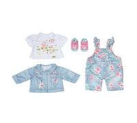 Ensemble Baby Annabell Active Deluxe en jeans 43 cm - Modèle Floral - ZAPF - Pour Enfant à partir de 3 ans
