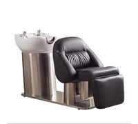 Ensemble bac à shampoing électrique réglable et fauteuil pour salons de | Couleur noire, levage électrique réglable, conçu pour le lavage de cheveux professionnel, convient aux salons de coiffure et