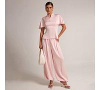 Ensemble BAE Blazer à manches cape en satin rose & Pantalon bouffant, Ensemble de costume deux pièces élégant pour soirée, Ensemble de blazer en satin, Élégant / Soirée L,M,S,XL,XS,XXL,XXS,XXXL,XXXXLU