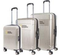 Ensemble Bagages de Voyage National Geographic Transit 3 pièces Ensemble de valise de voyage / Trolleyset - Champagne Goud Or G