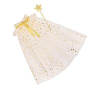 Ensemble baguette étoile et cape transparente pour enfants pour fêtes et photographies, cape en tulle confortable avec bâton magique assorti