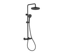 Ensemble bain/douche 3 jets avec mitigeur thermostatique de baignoire + douche de tête + douchette à main, noir mat (SATSSTVKC)