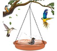 Ensemble bain et mangeoire à oiseaux à suspendre - Plateau de jardin 2 en 1 pour oiseaux, bol d'eau extérieur et assiette de graines, décoratif pour terrasse, cour et jardin, attire la faune, design