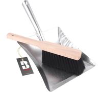 Bauster® Balai avec pelle et balayette, en métal galvanisé, balayette et pelle