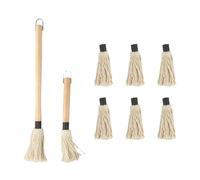 Ensemble balai et brosse à badigeonner pour barbecue avec 6 têtes de rechange en coton