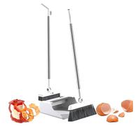 Ensemble Balai et Pelle à Poussière - 3 Pièces Outils De Nettoyage Anti-Rouille Gadgets | Ensemble Balai Et Pelle À Poussière Pour La Maison - Pour Maison Cuisine Appartement Intérieur Extérieur Sol