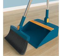 Ensemble balai et pelle à poussière avec long manche, rotatif à 180 °, balai intérieur et pelle, ensemble Broom and Dustpan, balayeuse et pelle combo, pelle à poussière domestique avec dents de peigne