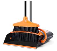 Ensemble balai et pelle à poussière Combo avec manche de 137 cm de long pour balai amovible et pliable pour le nettoyage du sol