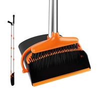 Ensemble Balai et Pelle à Poussière, Pelle Balayette Long Manche 139CM, Balayette et Pelle à Poussière Verticale Coupe-Vent pour Le Nettoyage des Sols pour intérieur et extérieur