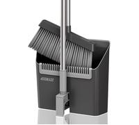 Ensemble Balai et Pelle à poussière, Pelle et balayette Long Manche, Balai sans se baisser pour intérieur et extérieur, Noir et Gris