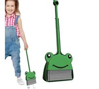 Ensemble balai et pelle pour ,balai et pelle pour - Ensemble de nettoyage de grenouille verte petite,Ensemble de nettoyage pour ensemble d'aides de nettoyage de salle de bain
