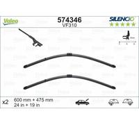 Ensemble Balais d’Essuie-Glace Valeo Silencio Plat Avant - 24/19" - VW Jetta 1K2