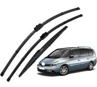 Ensemble Balais d'essuie-glace Pare-Brise Avant + Arrière | pour Renault Espace 4 2014 2013 2012 2011 2010 2009 2008 2007 2006 2005 2004, Performance Toutes Saisons