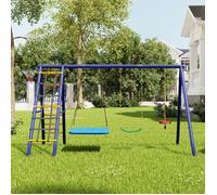 Ensemble balançoire extérieur, balançoire, escalade, panier basket, équipement jeu enfants, pour extérieur et cour