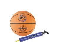 Ensemble Ballon de basket et pompe Marron