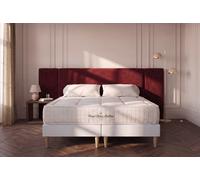 Ensemble Balmoral 200 x 200 cm double sommier 100x200 cm - 24cm - Mmoire de forme - Enveloppant - Sommier Tapissier Blanc