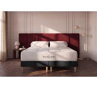 Ensemble Balmoral 200 x 200 cm double sommier Noir 100x200 cm - 24cm - Mmoire de forme - Enveloppant - Sommier Tapissier Noir