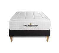 Ensemble Balmoral 90 x 200 cm Sommier Noir - 24cm - Mmoire de forme - Enveloppant - Soutien Ferme