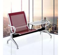 Ensemble banc d'attente avec table basse, chaises de réception avec accoudoirs et dossiers, chaise de bureau en acier laminé à froid pour aéroport, banque, hôpital, école