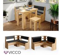 Vicco Banquette d'angle Salle à Manger Roman, Chêne de Force doré/Anthracite, 120 x 120 cm