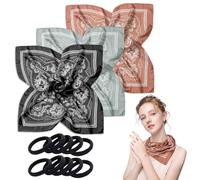 Ensemble Bandana Cheveux pour Femme - 3 foulards et 10 élastiques - Idéal pour tous les styles et toutes les occasions.