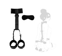 Ensemble Bande de résistance Ajustable Noire pour Yoga avec Masque pour Les Yeux Ensemble d'entraînement révolutionnaire Noir pour Adultes Deux pièces